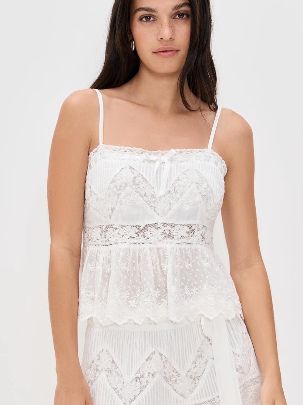 LoveShackFancy Rowina Top, size 6, optic white , NWT